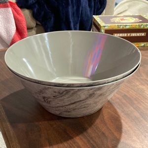 Set of 2 Marble Melamine Serving Bowls Mainstays